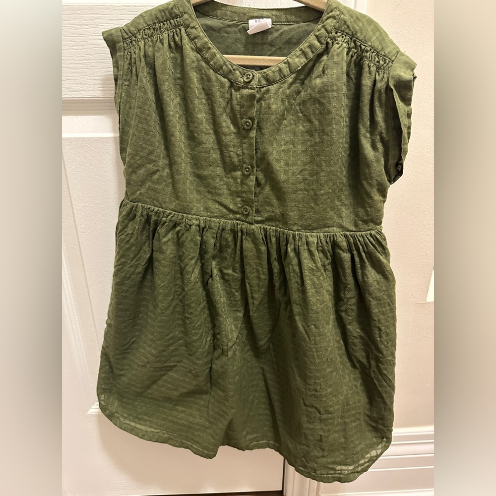 ⭐️BUNDLE 10 for $50⭐️ GAP • Girls Green Button-Up Dress